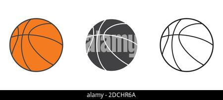 Basket-ball. Définir. Illustration vectorielle. Icône basket-ball sur fond blanc. Illustration de Vecteur