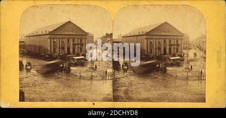 Haymarket Square, Boston., image fixe, stéréographes, 1850 - 1930 Banque D'Images