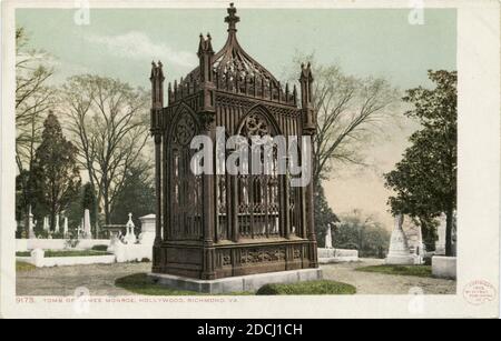Tombe hollywoodienne de James Monroe, Richmond, Virginie, image fixe, cartes postales, 1898 - 1931 Banque D'Images