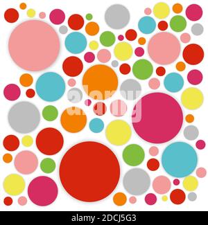 Arrière-plan abstrait de boules multicolores de différentes tailles. Banque D'Images