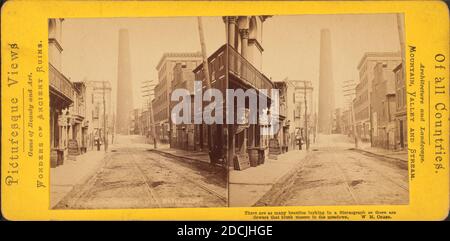 Vue vers le bas, Fayette St. Shot Tower. 220 pieds de haut., image fixe, stéréographes, 1850 - 1930, Chase, W. M. (William M.) (env. 1818-1901 Banque D'Images