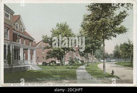 Officiers Row, fort Ethan Allen, Burlington, T., image fixe, cartes postales, 1898 - 1931 Banque D'Images