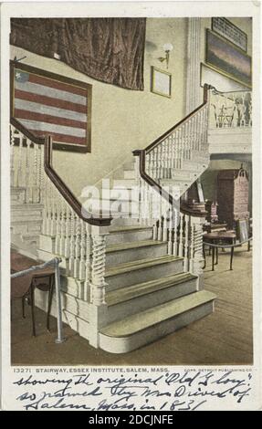 Stairway, Essex Institute, Salem, Massachusetts, image fixe, cartes postales, 1898 - 1931 Banque D'Images