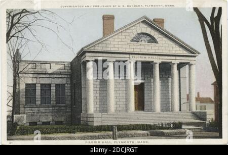 Pilgrim Hall, Plymouth, Massachusetts, photo, cartes postales, 1898 - 1931 Banque D'Images