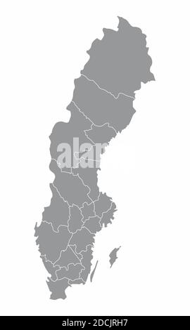 Carte des comtés de Suède Illustration de Vecteur