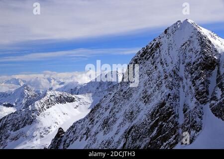 Chaîne de montagnes de Kalkkogel dans les Alpes de Stubai, Tyrol du Nord, Autriche Banque D'Images