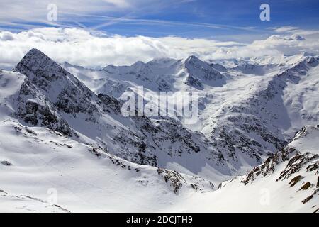 Chaîne de montagnes de Kalkkogel dans les Alpes de Stubai, Tyrol du Nord, Autriche Banque D'Images