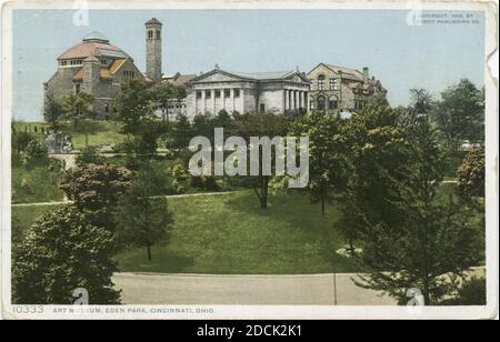 Musée d'art, Eden Park, Cincinnati, Ohio, photo, cartes postales, 1898 - 1931 Banque D'Images