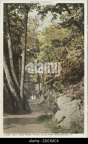 Split Rock Road Ethan Allen Park, Burlington, T., image fixe, cartes postales, 1898 - 1931 Banque D'Images