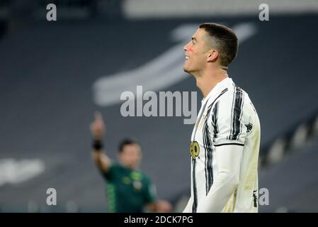 Cristiano Ronaldo de Juventus FC déception pendant la série A. Match de football entre Juventus FC et Cagliari Calcio chez Allianz Stade sur novemb Banque D'Images