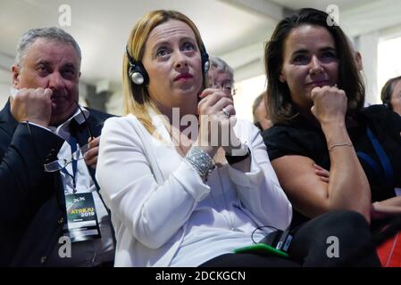 Rome, Italie. 21 septembre 2019. Giorgia Meloni participe à l'Atreju 2019, la réunion annuelle du parti politique de droite Fratelli d'Italia à Rome. Crédit: Vincenzo Nuzzolese/SOPA Images/ZUMA Wire/Alamy Live News Banque D'Images