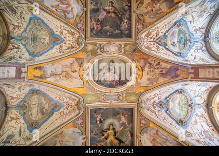 Peinture de plafond, Renaissance vault Antiquarium dans la Résidence de Munich, Munich, haute-Bavière, Bavière, Allemagne Banque D'Images