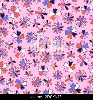 Élégant tendance, motif vectoriel de texture florale composé de belles fleurs dessinées à la main. Idéal pour l'impression et le textile Illustration de Vecteur