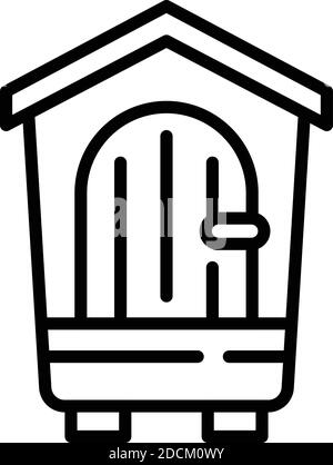 Icône en bois fumé. Contour bois Smokehouse vector icône pour la conception de sites Web isolé sur fond blanc Illustration de Vecteur