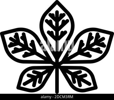 Icône en forme de feuille d'écrou à cheval. Contour de cheval chevet feuille de l'icône vecteur pour la conception de Web isolé sur fond blanc Illustration de Vecteur