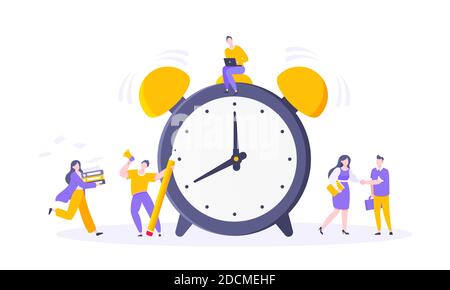 Bon temps de travail ou concept efficace de gestion du temps. Illustration de Vecteur