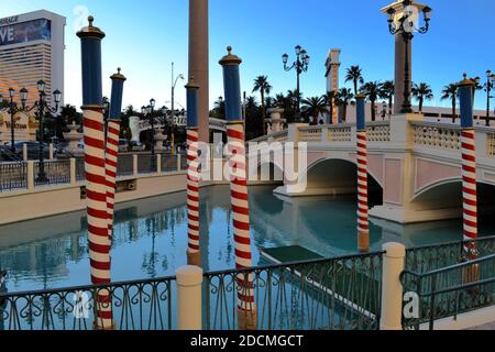 Réplique de Mark’s Square et Venetian canal au Venetian, Las Vegas Banque D'Images