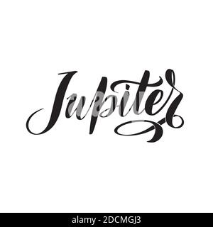 Logo avec Jupiter Planet. Illustration vectorielle isolée sur fond blanc Illustration de Vecteur