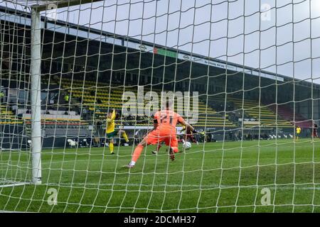 SITTARD, pays-Bas. Le 22 novembre 2020. Football, eredivisiie hollandaise, saison 2020/2021, le joueur de Fortuna Sottard Zian Flemming marque le 1-0 au cours du match Fortuna Sittard - Feyenoord crédit: Pro Shots/Alamy Live News Banque D'Images