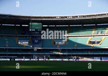 Vérone, Italie. 22 novembre 2020. M. Bentegodi Stadium pendant Hellas Verona vs Sassuolo, football italien série A match à Vérone, Italie, novembre 22 2020 crédit: Agence de photo indépendante/Alamy Live News Banque D'Images