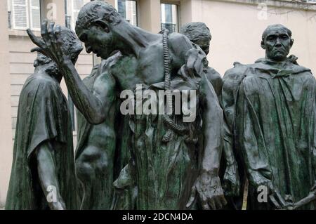 Auguste Rodin (1840-1917). Sculpteur français. Les Burghers de Calais,1885-1895. Bronze. Détails. Jardin de sculptures. Musée Rodin. Paris. France. Banque D'Images