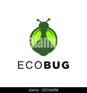 symbole logo feuille bug icône design inspiration. Banque D'Images