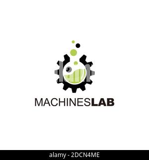 Modèle de logo de la machine de laboratoire Banque D'Images