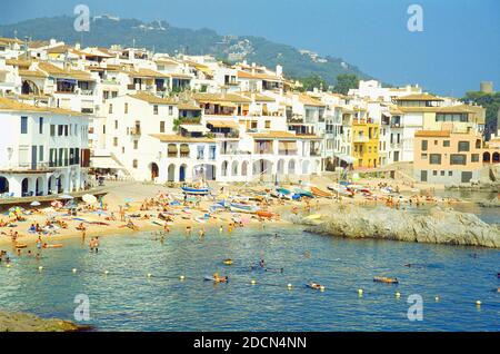 Vue d'ensemble. Calella de Palafrugell, province de Gérone, Catalogne, Espagne. Banque D'Images