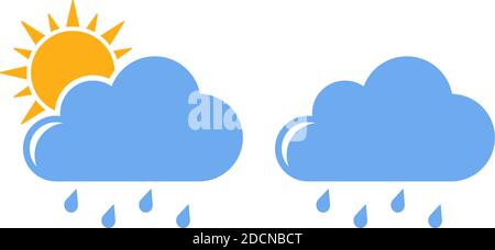 Symbole de nuage pour l'icône représentant un vecteur plat météo pluvieux et couvert Illustration de Vecteur