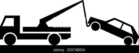 Icône de remorquage aucun symbole de stationnement isolé sur le blanc arrière-plan Illustration de Vecteur