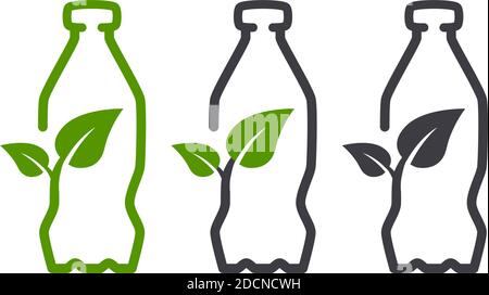 Icône et symbole de vecteur de bouteille bio ECO Illustration de Vecteur