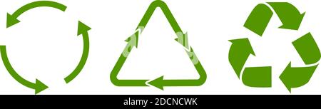 Les flèches de recyclage vertes réutilisent les symboles et les icônes Illustration de Vecteur