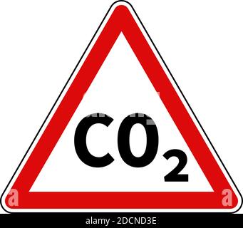 Illustration du vecteur rouge du panneau de signalisation routière d'avertissement de CO2 Illustration de Vecteur