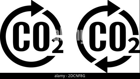 Icône de cycle de CO2 symbole d'émission ECO illustration du vecteur Illustration de Vecteur