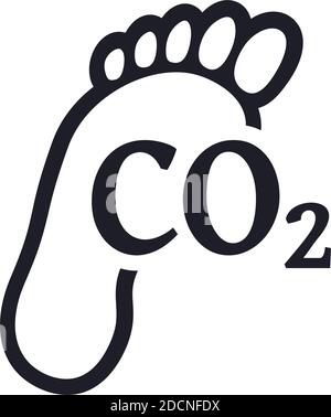 CO2 symbole pied empreinte écologique icône de contour illustration du vecteur Illustration de Vecteur