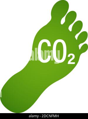 CO2 symbole de l'empreinte écologique vert icône écologique silhouettes illustration vectorielle Illustration de Vecteur