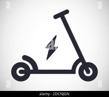 Symbole de scooter électrique icône d'illustration vectorielle grise Illustration de Vecteur