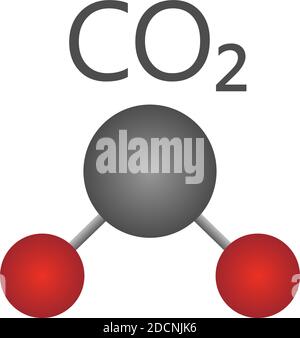 illustration du vecteur du modèle moléculaire des gaz à effet de serre du dioxyde de carbone Illustration de Vecteur