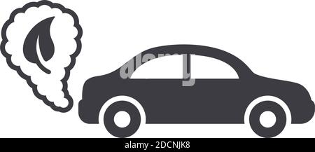 Voitures à économie de carburant avec vecteur d'icône écologique de nuage d'échappement illustration Illustration de Vecteur