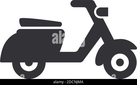 Symbole simple scooter ou cyclomoteur icône d'illustration vectorielle grise Illustration de Vecteur