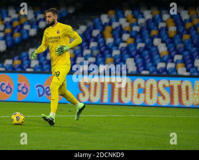 Naples, Campanie, Italie. 22 novembre 2020. Pendant le match de football italien Serie A SSC Napoli vs FC Milan le 22 novembre 2020 au stade San Paolo à Naples.in photo: GIANLUIGI DONNARUMMA crédit: Fabio Sasso/ZUMA Wire/Alamy Live News Banque D'Images