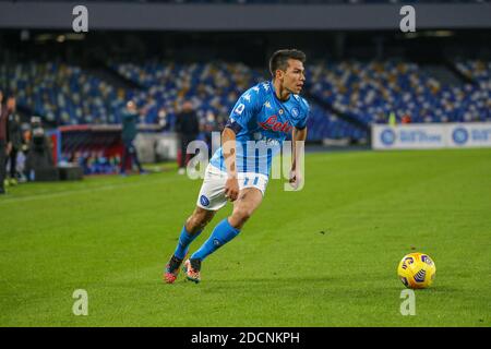 Naples, Campanie, Italie. 22 novembre 2020. Pendant le match de football italien Serie A SSC Napoli vs FC Milan le 22 novembre 2020 au stade San Paolo à Naples.in photo: HIRVING LOZANO crédit: Fabio Sasso/ZUMA Wire/Alamy Live News Banque D'Images