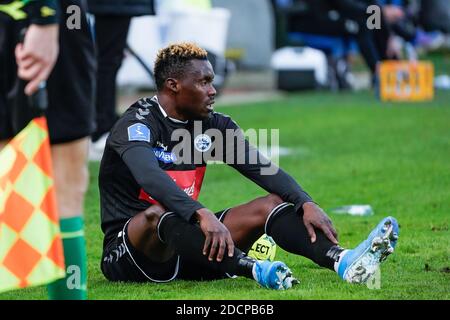 Odense, Danemark. 22 novembre 2020. Rilwan Hassan (77) de Sonderjyske vu pendant le match 3F Superliga entre Odense Boldklub et Sonderjyske au Parc d'énergie de la nature à Odense. (Crédit photo : Gonzales photo/Alamy Live News Banque D'Images