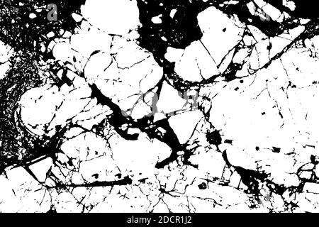 Le marbre noir et blanc se fissure texture simple. Illustration vectorielle. Illustration de Vecteur