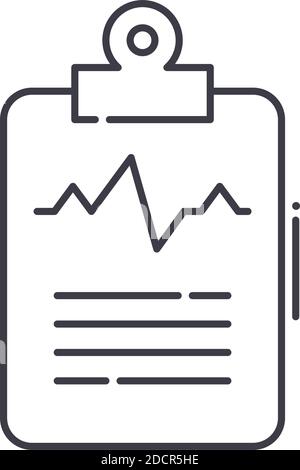 Icône de rapport personnel, illustration isolée linéaire, vecteur de ligne mince, signe de conception Web, symbole de concept de contour avec contour modifiable sur fond blanc Illustration de Vecteur