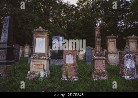 Cimetière juif à Freudental, au sud de l'Allemagne Banque D'Images