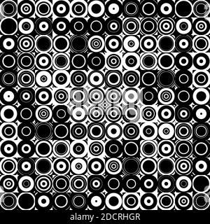 Répétition sans couture, Concentrique, radial, cercles rayonnants, anneaux, lignes. Ondulation, cercles rayonnés à effet spirale - illustrations vectorielles libres de droits, Illustration de Vecteur