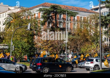 Madrid, Espagne - 22 novembre 2020 : manifestations dans le Pacifique lors d'une manifestation contre la loi sur l'éducation de Celaa Banque D'Images