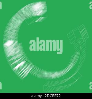 Objet 3d à cadre métallique - Sci-fi géométrique, Cybernetics, cercle Cyber segmenté, élément de conception d'anneau. HUD abstrait, GUI, UI forme circulaire – vecteur de stock Illustration de Vecteur