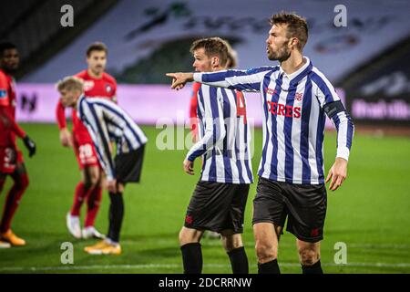 Aarhus, Danemark. 22 novembre 2020. Patrick Mortensen (9) de l'AGF vu pendant le match 3F Superliga entre le GF d'Aarhus et le FC Midtjylland au parc Ceres d'Aarhus. (Crédit photo : Gonzales photo/Alamy Live News Banque D'Images